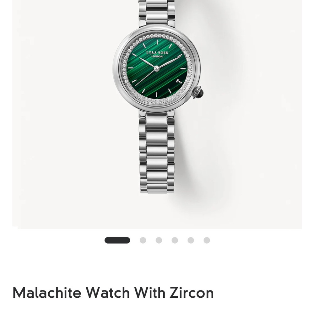 Green Malachite Watch with Zircon